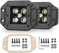 niwaker 5'' flush mount led pods: super bright 100w off road driving lights for truck atv utv boat 4x4 grill mount logo