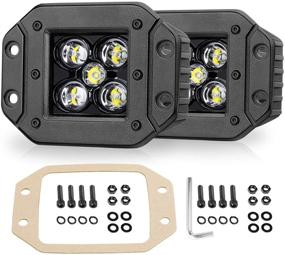 img 4 attached to Niwaker 5'' Flush Mount LED Pods: Super Bright 100W Off Road Driving Lights for Truck ATV UTV Boat 4x4 Grill Mount