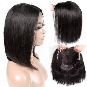 img 2 attached to QTHAIR 14A Grade Short Bob Wigs: Brazilian Virgin Human Hair Lace Front Bob Wigs - Perfect for Black Women's Cute Hair Styles!
