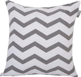 img 1 attached to 🛋️ ACCENTHOME Set of 4 Printed Pillow Covers - Decorative Cushion Cases for Home Sofa, Bed, Couch - Indoor & Outdoor, Geometric Grey Design - Square Throw Pillowcases 18 x 18 Inch