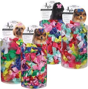 img 1 attached to 🎀 Aria Tulle Bow Dog Ribbon, Набор из 100 штук для собак в коробках, для улучшения SEO.