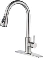 🚰 forious brushed nickel kitchen faucet with pull down sprayer - high arc single handle sink faucet with deck plate - modern commercial stainless steel kitchen faucets - grifos de cocina - ideal for rv logo