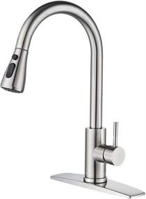 img 4 attached to 🚰 FORIOUS Brushed Nickel Kitchen Faucet with Pull Down Sprayer - High Arc Single Handle Sink Faucet with Deck Plate - Modern Commercial Stainless Steel Kitchen Faucets - Grifos De Cocina - Ideal for RV