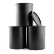 🎨 convenient quart size black plastic paint cans - 3-pack for varnishes, paints, crafts & gifts logo