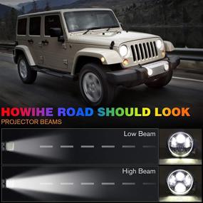 img 3 attached to 🔦 DOT Approved 7 Inch Round LED Headlight with RGB Halo Angel Eyes for Wrangler JK TJ LJ CJ Sahara Sport Rubicon Headlamp 1997~2017