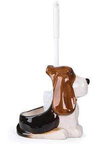img 1 attached to 🐶 FORLONG Ceramic Dog Toilet Brush Holder Set: Cute and Creative Bathroom Brush Cleaner with Dog Design