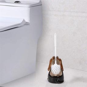 img 2 attached to 🐶 FORLONG Ceramic Dog Toilet Brush Holder Set: Cute and Creative Bathroom Brush Cleaner with Dog Design