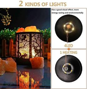 img 3 attached to 🦌 Himalayas Salt Lamps: Deer Nature Scenery Pattern, USB/Battery Powered Metal Carving Salt Lamp with Natural Glow and Yellow Light