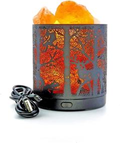 img 4 attached to 🦌 Himalayas Salt Lamps: Deer Nature Scenery Pattern, USB/Battery Powered Metal Carving Salt Lamp with Natural Glow and Yellow Light