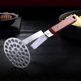 img 3 attached to 🥔 Stainless Round Potato Masher with Wooden Handle - Vintage Kitchen Utensil for Perfectly Mashed Potatoes and Vegetables (1)