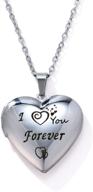 🔒 i ❤ you forever" love heart shaped locket necklace with stainless steel picture holder logo