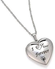 img 3 attached to 🔒 I ❤ You Forever" Love Heart Shaped Locket Necklace with Stainless Steel Picture Holder