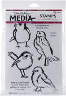 🦜 dina wakley media cling stamps 6"x9", scribbly birds - add artistic flair to your creations logo