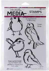 img 1 attached to 🦜 Dina Wakley Media Cling Stamps 6"x9", Scribbly Birds - Add Artistic Flair to Your Creations