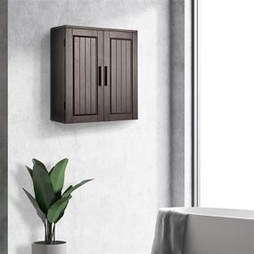 img 2 attached to 🚽 Maximize Your Bathroom Space with the Teamson Home Catalina Detachable Bathroom Cabinet, Storage in Dark Espresso