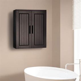 img 3 attached to 🚽 Maximize Your Bathroom Space with the Teamson Home Catalina Detachable Bathroom Cabinet, Storage in Dark Espresso