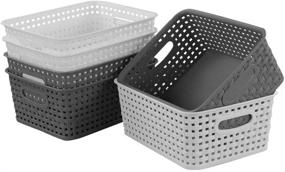 img 3 attached to 📦 6-Pack Rectangular Plastic Storage Baskets/Bins by Idomy