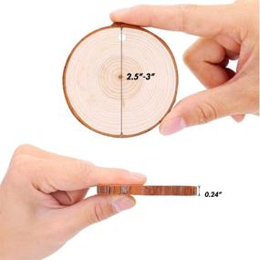 img 3 attached to 🎨 LovesTown 50pcs DIY Craft Unfinished Wood Kit: 2.4-3 Inch Bark Wood Slices with Hole for Wedding & Christmas Decorations