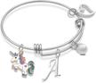 unicorn bracelet initial jewelry pendant girls' jewelry logo