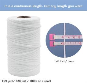 img 3 attached to Versatile 109 Yard Soft Elastic Cord Rope - 3mm, 🧵 1/8 inch - Ideal for Homemade Ear Loops, Sewing, and DIY Crafts