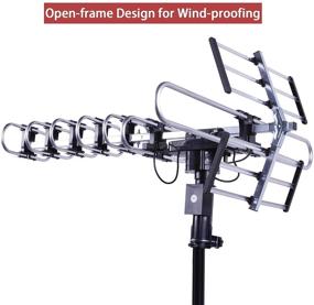 img 1 attached to 📺 FiveStar Outdoor HD TV Antenna - Ultra Strong, Up to 200-Mile Long Range, Motorized 360 Degree Rotation, UHF/VHF/FM Radio, IR Remote Control, Installation Kit & Jpole Included