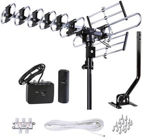 img 4 attached to 📺 FiveStar Outdoor HD TV Antenna - Ultra Strong, Up to 200-Mile Long Range, Motorized 360 Degree Rotation, UHF/VHF/FM Radio, IR Remote Control, Installation Kit & Jpole Included