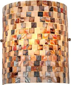 img 3 attached to Chloe Lighting Shelley Mosaic 1-Light Wall Sconce, Black, 9.8 x 8.3 x 4.1-Inch