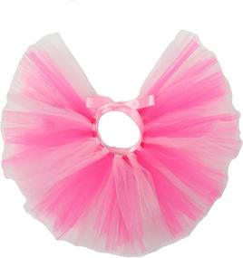 img 2 attached to Pawpatu Hot Pink and Light Pink Handcrafted Mesh Tutu for Dogs