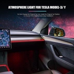 img 1 attached to 🚗 SPEEDPARK Tesla Model 3/Y Neon Light Tubes RGB Interior LED Strip Lights with App Controller - Center Console + Dashboard Light