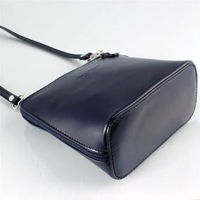 img 1 attached to 💼 Navy Blue Leather Shoulder Crossbody Bag: Ann Tarry Color Splash Collection, Made in Italy