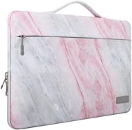 👝 moko 15.6 inch laptop sleeve case for macbook pro 16 inch 2019, macbook pro 15.4", surface book 15 inch, ultrabook notebook carrying bag for 15.6" dell hp acer chromebook in pink gray marble logo