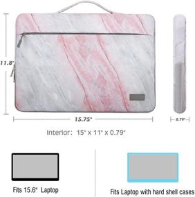 img 3 attached to 👝 MoKo 15.6 Inch Laptop Sleeve Case for MacBook Pro 16 inch 2019, MacBook Pro 15.4", Surface Book 15 inch, Ultrabook Notebook Carrying Bag for 15.6" Dell HP Acer Chromebook in Pink Gray Marble