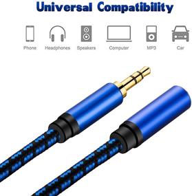 img 1 attached to 3ft Headphone Extension Cable Audio Extension Cord, NC XQIN 3.5mm Aux Extension Cable Male to Female Audio Stereo Cable Compatible with Phone, Headphones, and Speakers