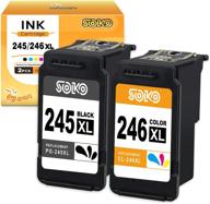 🖨️ soko remanufactured ink cartridges tray 245 246 black and tri-color replacement for canon 245 246 pg-245xl cl-246xl pg-243 cl-244 | compatible with pixma mx492 mx490 ts3120 ts302 ts202 tr4520 printer logo