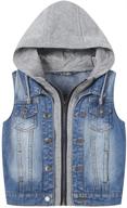 👕 lisueyne big boys distressed denim vest: trendy hoodie jean outerwear with ripped appeal logo