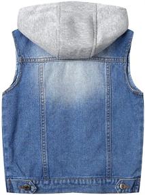 img 3 attached to 👕 LISUEYNE Big Boys Distressed Denim Vest: Trendy Hoodie Jean Outerwear with Ripped Appeal