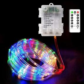 img 4 attached to 🔋 COHOYA Battery Operated Rope String Fairy Strip Lights – 8 Modes Remote Control, Waterproof LED Light for Christmas Decoration – 33 ft 100 LED, Multicolor