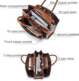 img 1 attached to BOSTANTEN Leather Briefcase Shoulder Handbags Laptop Accessories in Bags, Cases & Sleeves