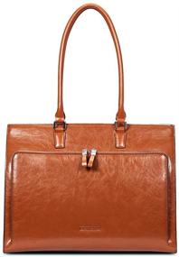 img 4 attached to BOSTANTEN Leather Briefcase Shoulder Handbags Laptop Accessories in Bags, Cases & Sleeves