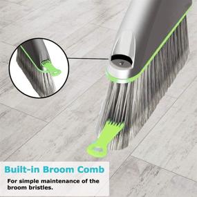img 1 attached to 🟢 Guay Clean Angled Broom and Dustpan Set - Adjustable Handle for Easy Sweeping in Home, Kitchen, and Office Floors - Efficient Dust, Dirt and Debris Collection - Includes Built-in Broom Comb - Green