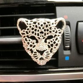 img 4 attached to 🐆 Add a Touch of Elegance to Your Car with the 0717.F Creative Car Charm Bling Leopard Head Interior Decoration - Silver