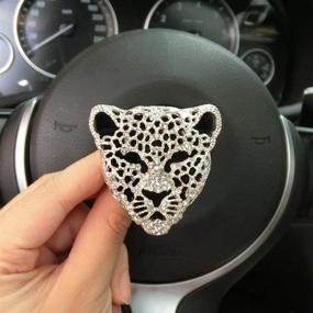 img 2 attached to 🐆 Add a Touch of Elegance to Your Car with the 0717.F Creative Car Charm Bling Leopard Head Interior Decoration - Silver