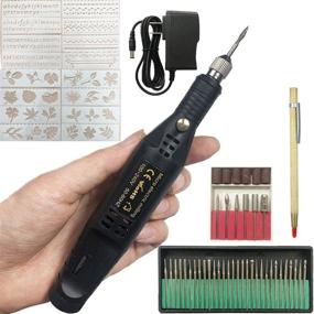 img 4 attached to 🔪 Mini Electric Vibro Engraving Pen DIY Kit for Metal, Glass, Ceramic, Plastic, Wood Jewelry – includes Scriber, Etcher for Precise Engravings