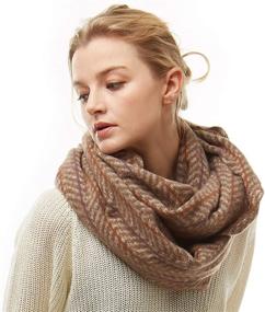 img 3 attached to MIRMARU Womens Infinity Scarf Plaid Brown