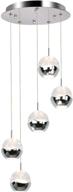 5-light led-integrated pendant lights fixture, high-quality bubble globe with chromed finish, 4000k, 30w (180 watt equivalent), cri 90+, 2250lm, etl listed логотип