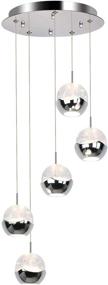 img 4 attached to 5-Light Led-Integrated Pendant Lights Fixture, High-Quality Bubble Globe with Chromed Finish, 4000K, 30W (180 Watt Equivalent), CRI 90+, 2250lm, ETL Listed