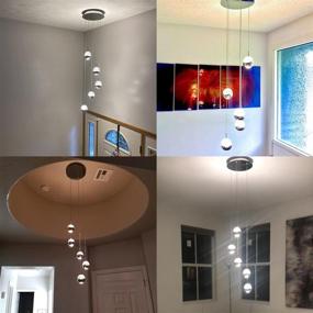 img 2 attached to 5-Light Led-Integrated Pendant Lights Fixture, High-Quality Bubble Globe with Chromed Finish, 4000K, 30W (180 Watt Equivalent), CRI 90+, 2250lm, ETL Listed