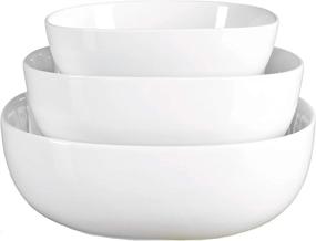 img 4 attached to 🍽️ Porcelain Serving Bowl Set: Elegant Pieces for Stunning Presentation