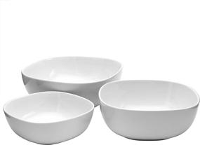 img 3 attached to 🍽️ Porcelain Serving Bowl Set: Elegant Pieces for Stunning Presentation