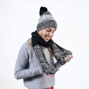 img 3 attached to ❄️ Stay Warm in Style: Free Country Women's Matching Knit Scarf and Beanie Thermal Set